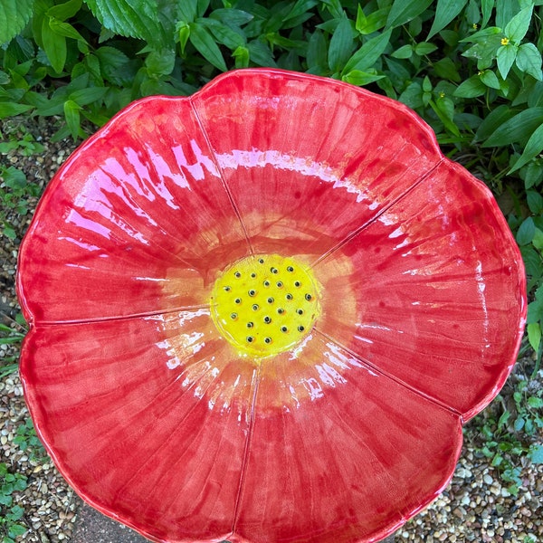 MADE TO ORDER:  Flower Bird Bath Bowl