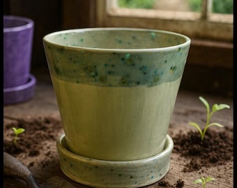 Maceta verde salvia de 2 piezas