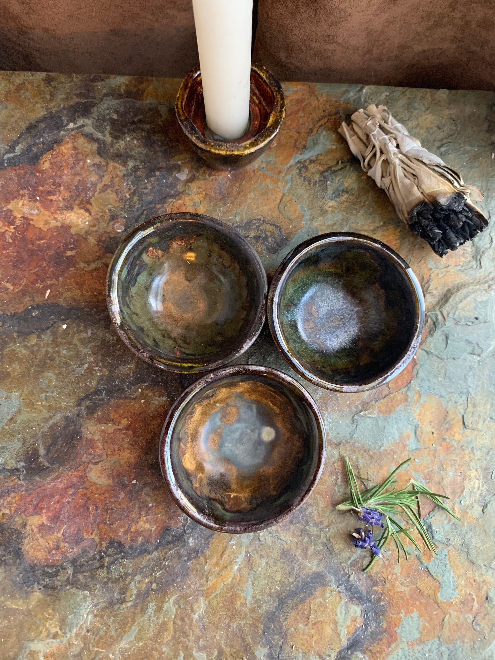 Tiny Prep Sauce Bowls Set of Three Spices Herbs Rings Etsy