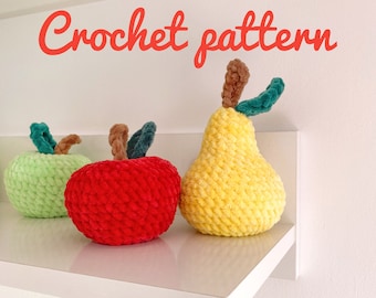 Apple and Pear Crochet Pattern Amigurumi [English only]