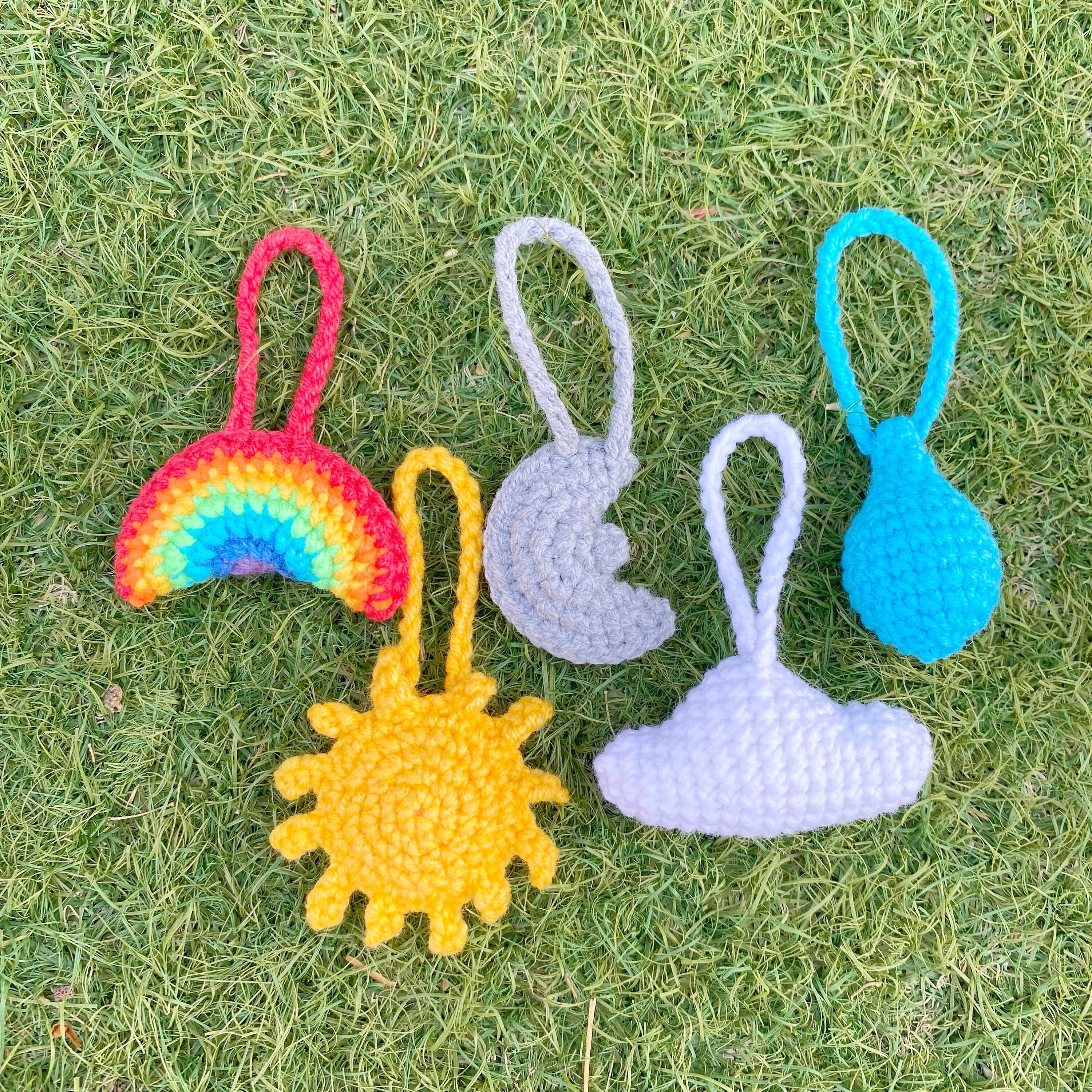 NO SEW Weather Friends Crochet Pattern [ENGLISH Only], Weather Keychain ...