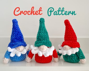 NO SEW Gnome Amigurumi  Crochet Pattern [ENGLISH only], Christmas Gnome