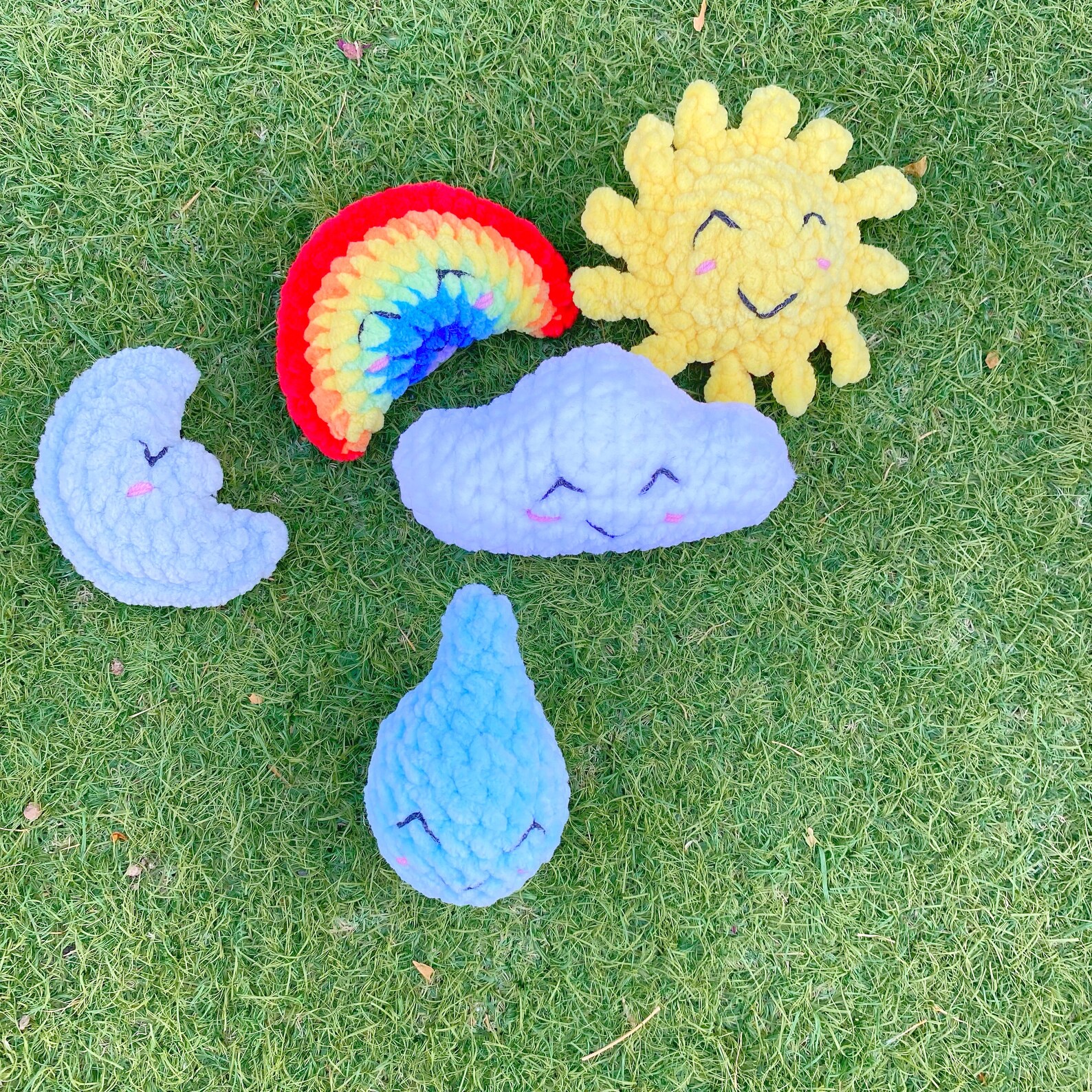 NO SEW Weather Friends Crochet Pattern [ENGLISH Only], Weather Keychain ...