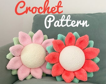 NO SEW Flower pillow crochet pattern [ENGLISH only]