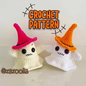 BooBoo the Ghost with hat crochet patter [English Only], Halloween Amigurumi ghost tutorial
