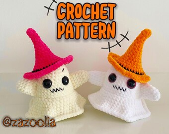 BooBoo the Ghost with hat crochet patter [English Only], Halloween Amigurumi ghost tutorial