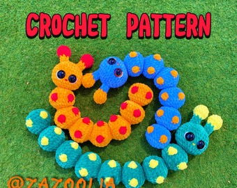 LO SEW Haakpatroon Ziggy de rups [alleen in het Engels], zelfstudie amigurumi-rups