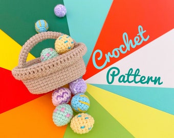 Cestino pasquale con uova schema amigurumi all'uncinetto [SOLO IN INGLESE]