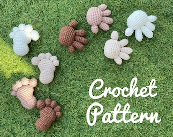 Patrón de crochet para huellas de bebé y de mano [Solo en inglés]