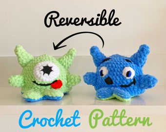 Reversible Monster Crochet Pattern Amigurumi [ENGLISH ONLY]