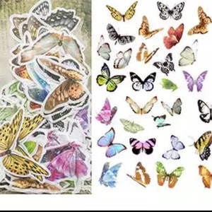 Butterfly Washi Stickers: Nature Scrapbooking Flakes (60 Pcs)