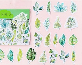 45pcs Flower Sticker Pack, Flower Stickers Journaling, Planner,  Floral Sticker Flakes, Travel Journal, Nature Collection, Garden, Scrapbook