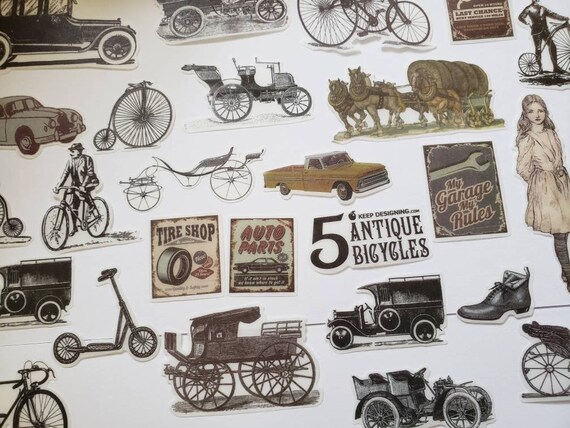 Vintage Car Flake Sticker (60 pieces)