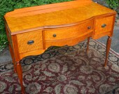 1920s English Regency Birdseye Maple Backsplash Writing Desk Vanity Ladies Desk