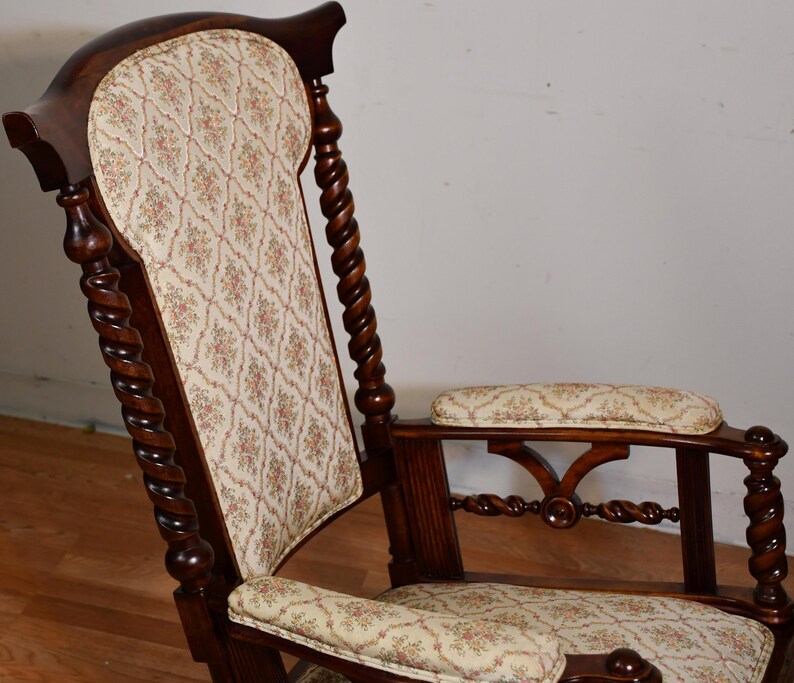 1870 Antique George Hunzinger Barley Twist Mahogany Platform Rocking ...