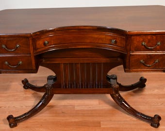1920s Antique English Regency style Mahogany Vanity desk / makeup table