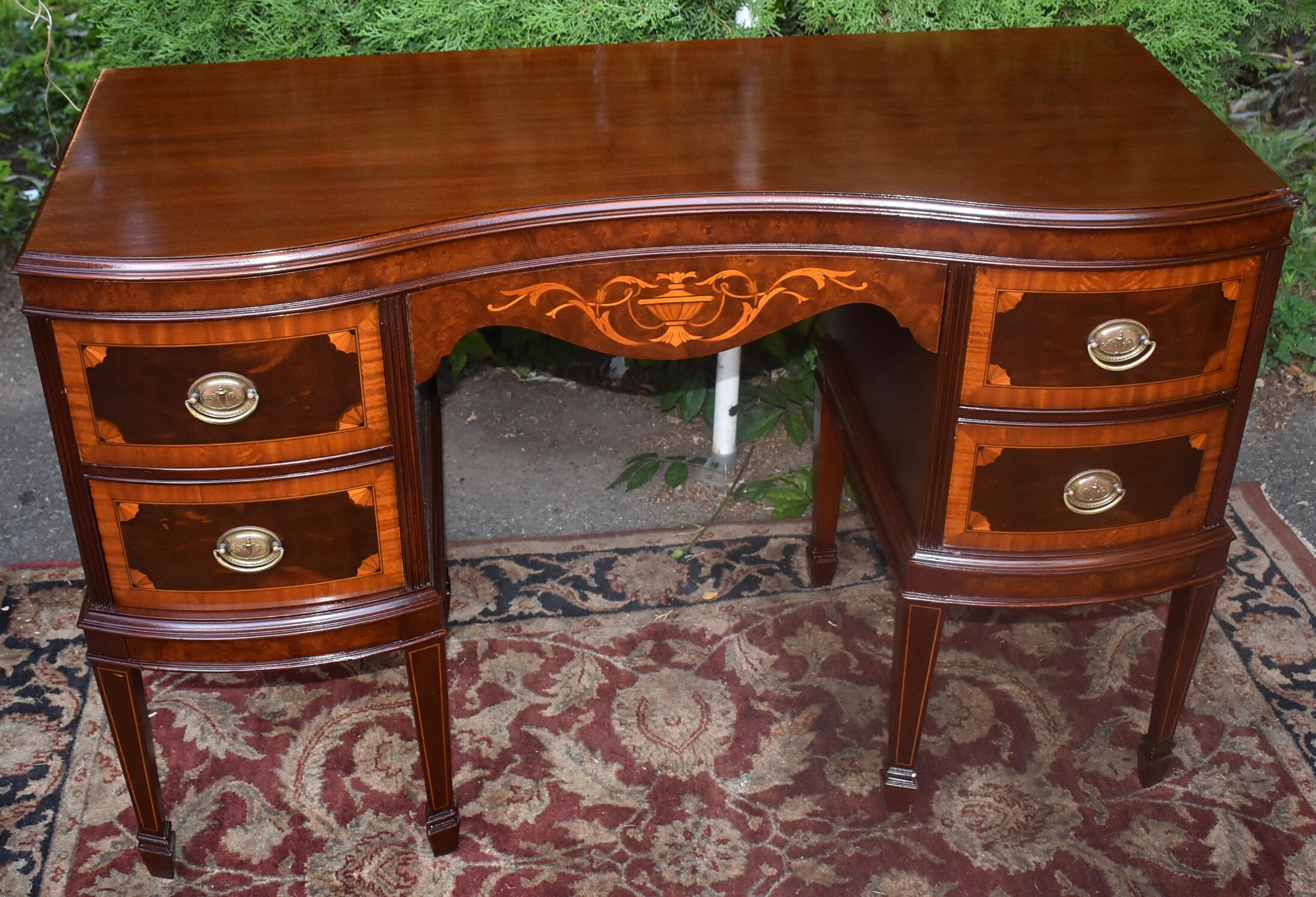 1920s English Sheraton Mahogany Banded Satinwood Inlay Writing Etsy