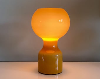 Tobrouk Tahiti glass table lamp by Philips in yellow designed by Jean Paul Emonds-Alt