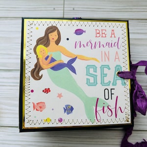 Mini 4x4 Mermaid Photo Album, Mini Album, Handmade Scrapbook, Micro Album