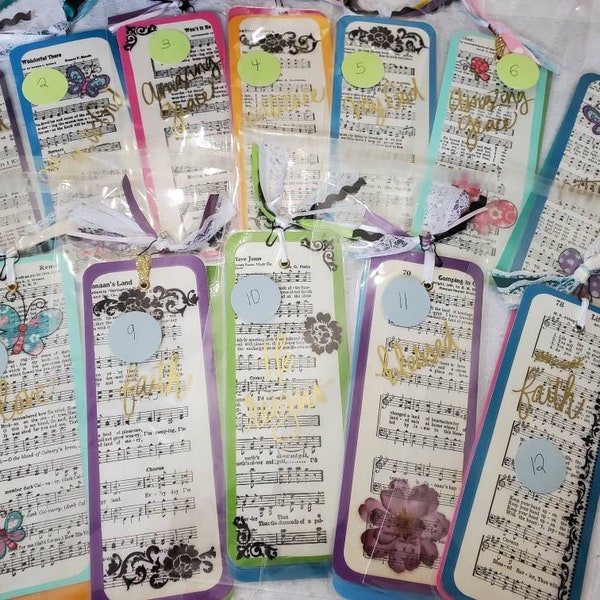 Bible bookmarks, laminated bookmarks, handmade bookmarks, laminated page holder, pretty bookmarks, hymnal bookmark