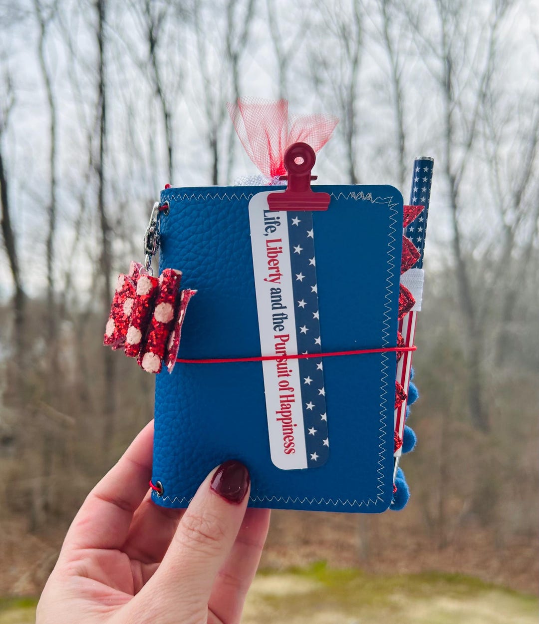 Faux Leather TN, Micro Travelers Notebook, Patriotic Notebook, Fully ...