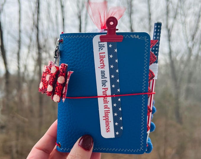 Faux Leather TN, Micro Travelers Notebook, Patriotic Notebook, Fully ...
