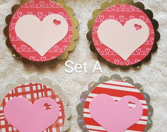 Scrapbook decorations, Scrapbook Embellishments, handmade ephemera, heart ephemera, Journal Embellishments, Journal ephemera, Red ephemera