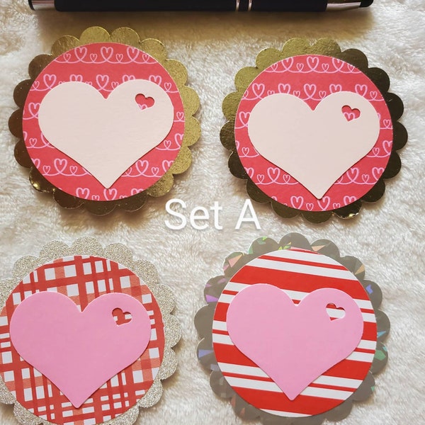 Scrapbook decorations, Scrapbook Embellishments, handmade ephemera, heart ephemera, Journal Embellishments, Journal ephemera, Red ephemera