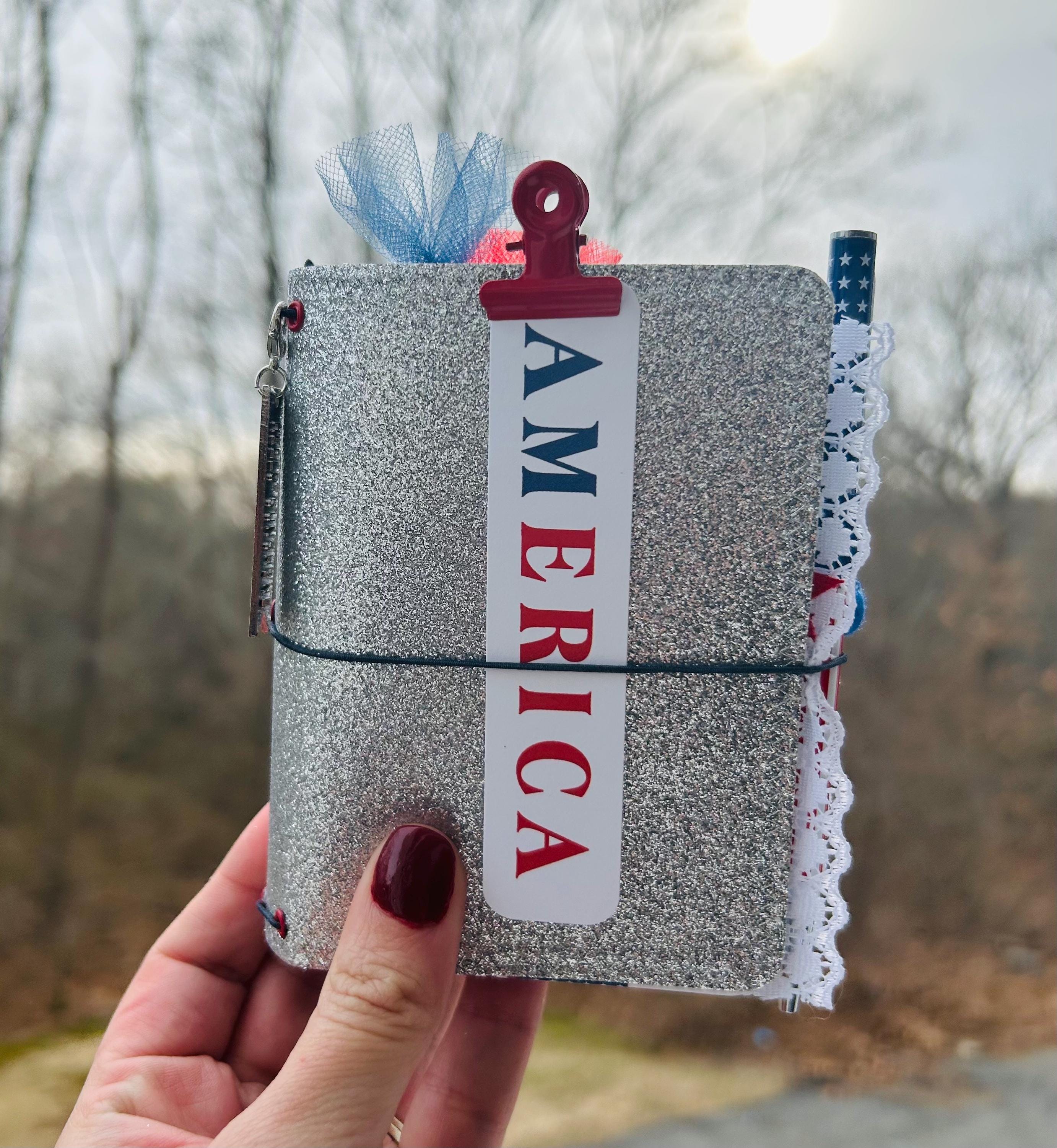Faux Leather TN, Micro Travelers Notebook, Patriotic Notebook, Fully ...