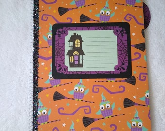 Halloween Notebook, Back to School, Spiral Notebook, Lined Notebook
