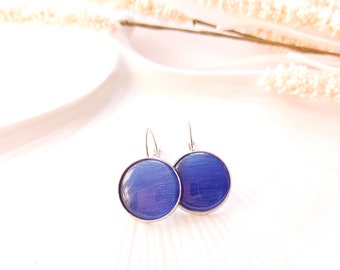 Earring Cateye Cabochon Glass Cat's Eye Blue Resin of your choice