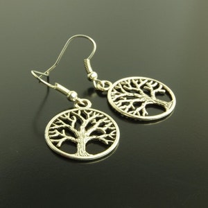 Earrings of your choice tree of life earrings tree blossom leaf mushrooms creole silver bronze copper