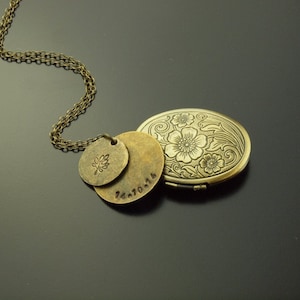 Necklace Pendant Wish Text Engraving Bronze Medallion