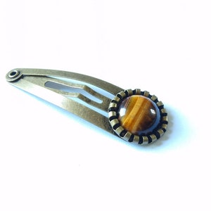 Haarklemme Cabochon Tigerauge Haarclip Haarspange