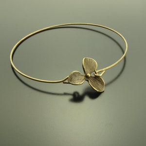 Bangle vintage connector bronze blossom leaf flower