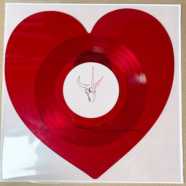 Disco personalizado en forma de corazón rojo - ¡Mixtape de vinilo! ¡Tus canciones favoritas!