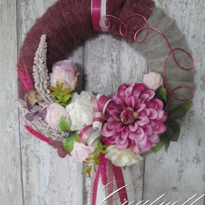 Door wreath felt autumn summer