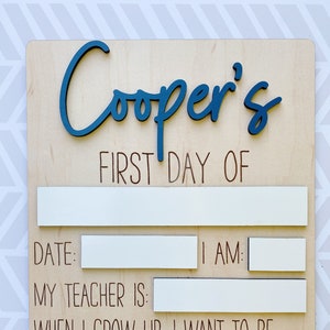 Personalized Name 1st Day of School Sign/ My First Day of School Sign/ Custom School Board/ First Day of School Photo Prop/ Back to School