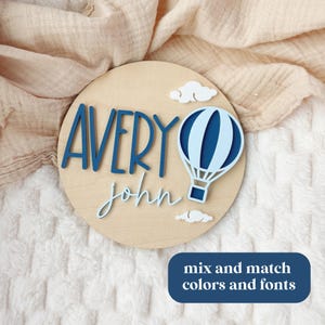 Baby Name Sign, Wooden Birth Announcement Sign, Hospital Baby Name Sign, Newborn Photo Prop, Personalized Round Baby Name Sign, Hand Made