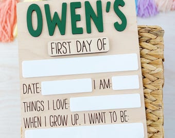 1st Day of School Sign Board, First Day of Grade School, Kids Back to School, Reusable School Board Sign, 1st Day Daycare, School Keepsake