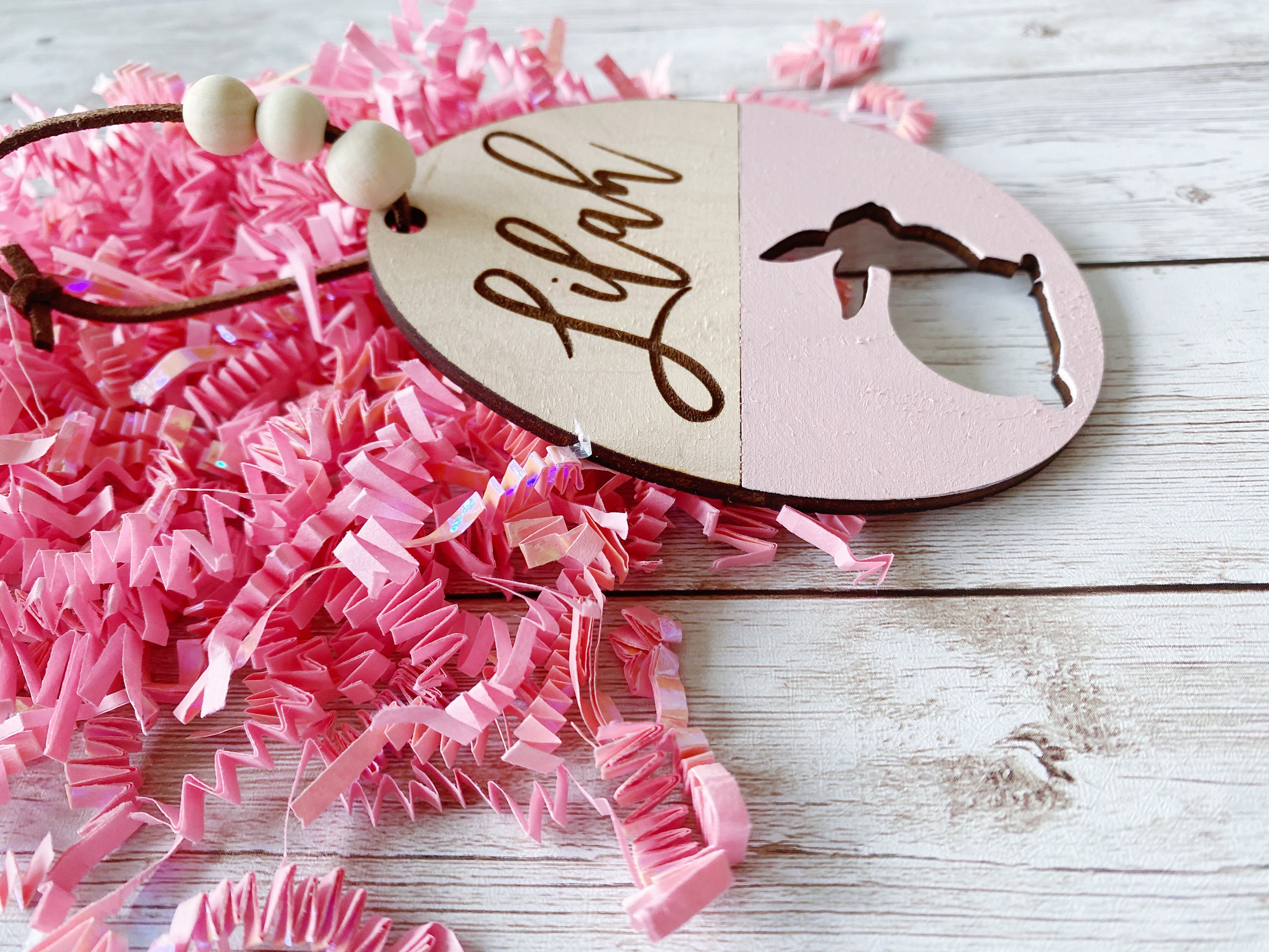 Personalized Easter Basket Tag, Easter Bunny Basket Tag, Kids Easter Tag, Easter Basket Sign, Wood Easter Basket Name Tag, Kids Name Easter
