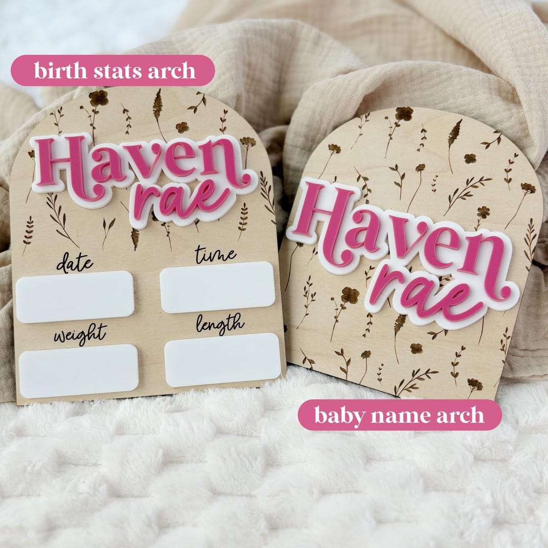Birth Announcement Arch Sign, Baby Name Sign With Birth Stats, Hospital ...