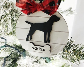 Dog Breed Ornament / Personalized Dog Ornament / Dog Christmas Ornament / 3D Dog Ornament / Shiplap Ornament / Modern Farmhouse Ornament