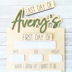 Personalized First & Last Day of School Sign: Interchangeable Photo Prop