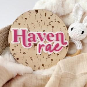 Baby Name Announcement Sign,  Hospital Name Sign, Beautiful Wood Baby Name Sign, Baby Shower Gift for Newborn, Personalized Baby Name Sign