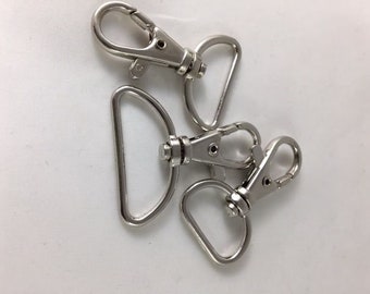 Karabiner Haken mit geradem Wirbel 20, 25 oder 30mm 5, 10, 20 oder 50 Stück Schlüsselband Schlüsselanhänger