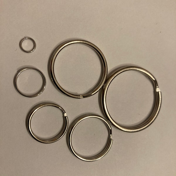 Porte-clés diamètre 6, 12, 16, 20, 25 et 30 mm 10 25 50 100 pièces en acier nickelé à partir de 0,12 EUR