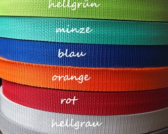 25mm PP Gurtband Schlüsselband PP 1,3mm dick ab 0,90EUR/m