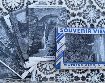 Watkins Glen - Small Vintage Souvenir Photo Snapshots Assortment | 3 3/4" by 2 3/4" | Spotting on Rear