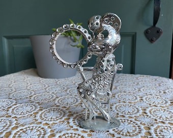 Lady Mouse Earring Tree Holder Vintage Jewelry Stand Hanger Vintage Knick Knack Retro | Earring Tree | MISSING MIRROR